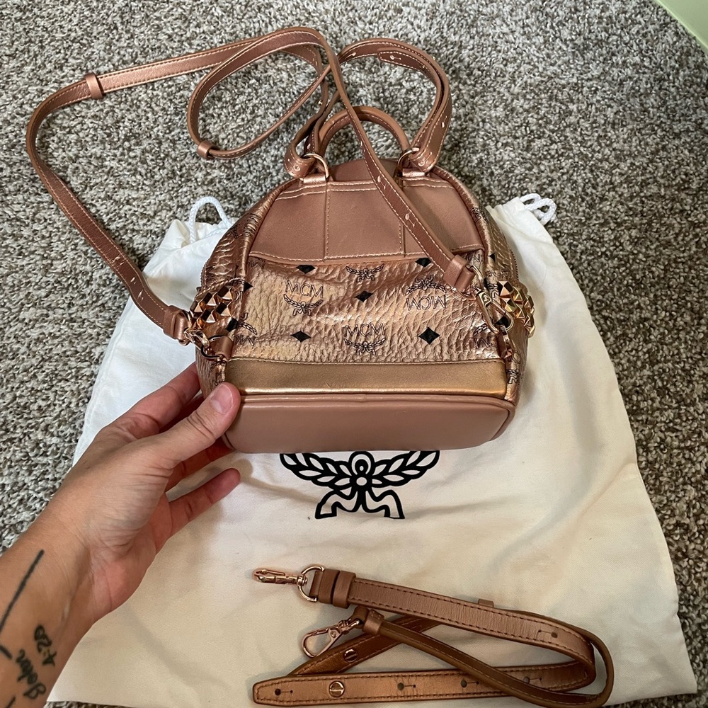 MCM Metallic Rose Backpack - Picture 2 of 4